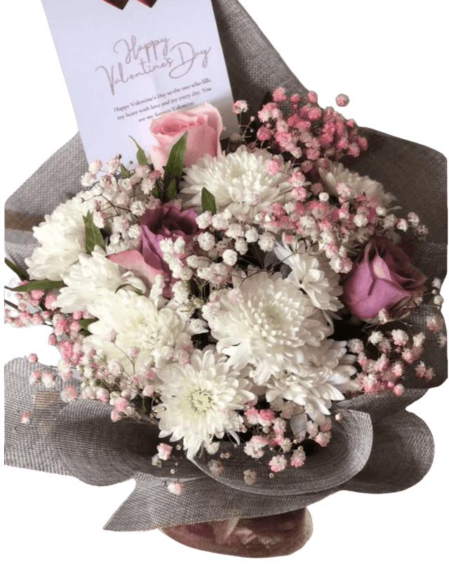 White Chrysanthemum and roses